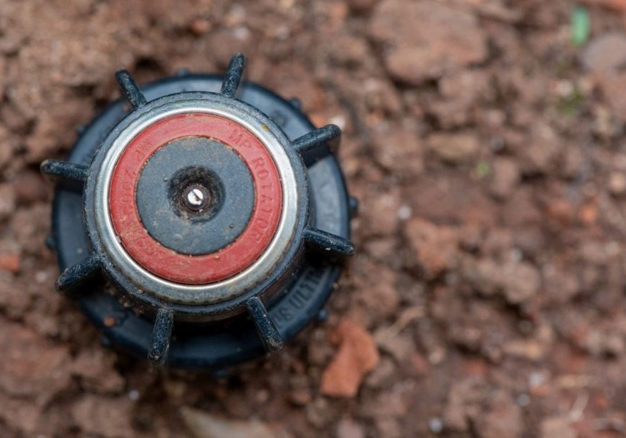 Stock photo of sprinkler winterization and blowout work